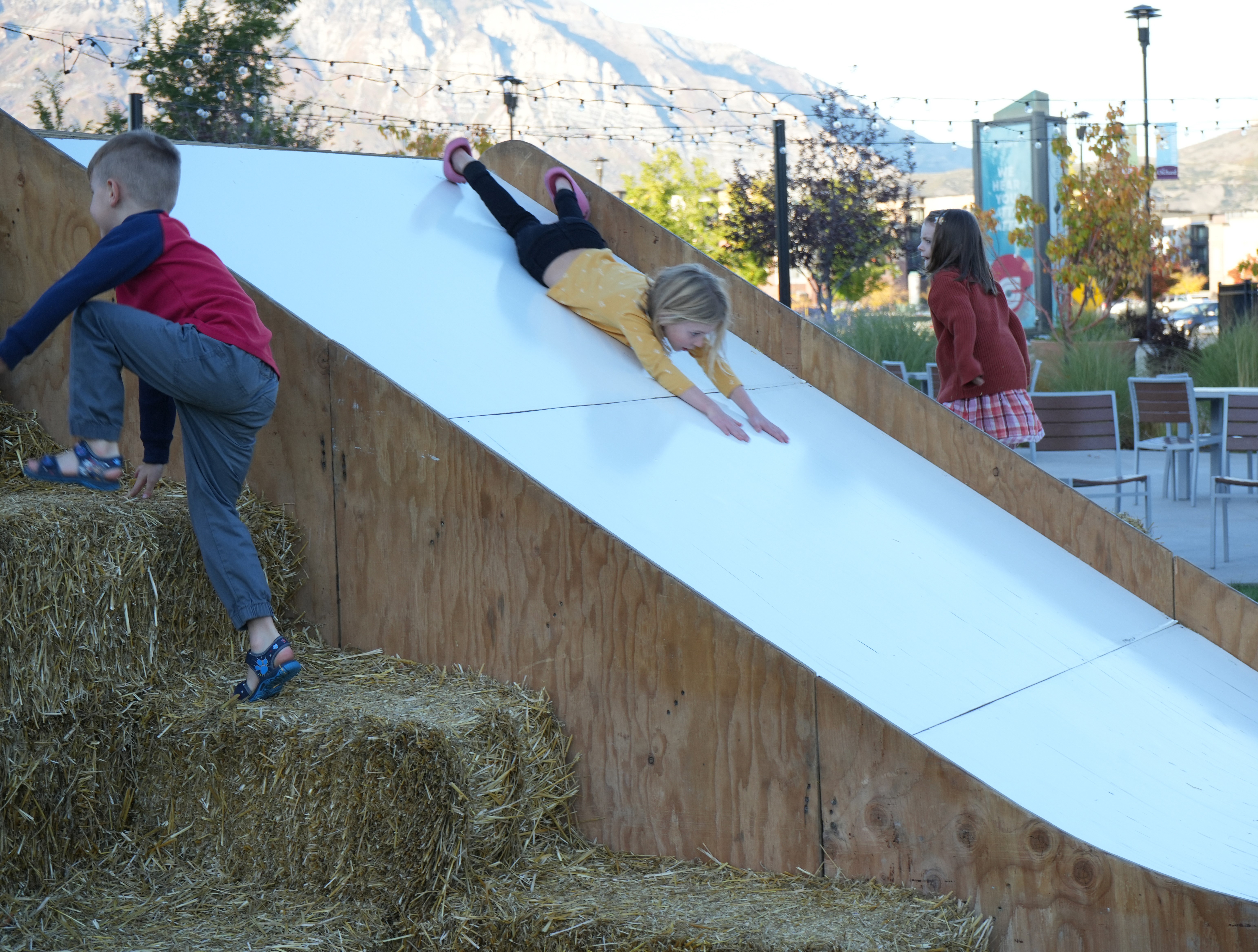 Straw Bale Slide